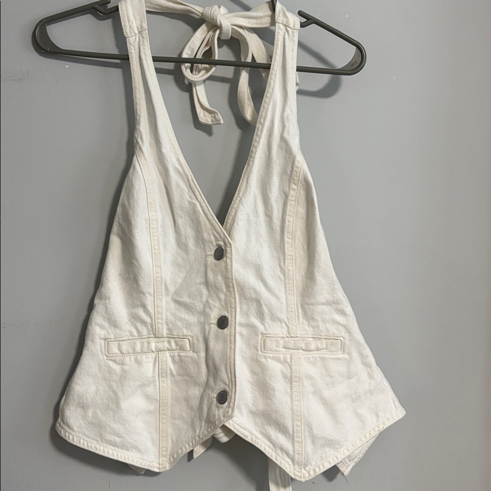 XXS (fits like a Small) DENIM HALTER TOP